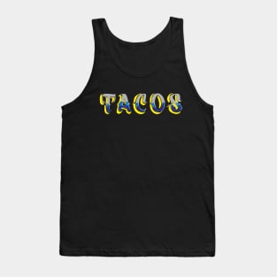 Tacos authentic mexican food callugraphy banner taquería rótulo Tank Top